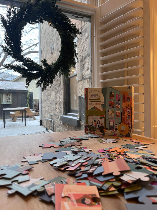 There's a sweet cafe where caregivers and kids can cozy up with warm drinks and puzzle together